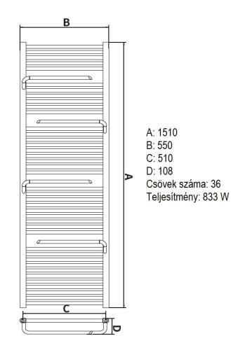 AREZZO design SMART WHITE 1510x550 törölközőszárítós radiátor AR-SM15055W