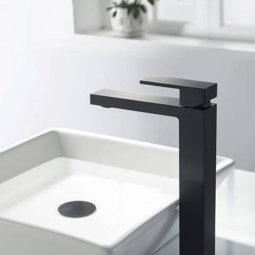 AREZZO design CUBEFIELD magasított mosdócsaptelep, fekete