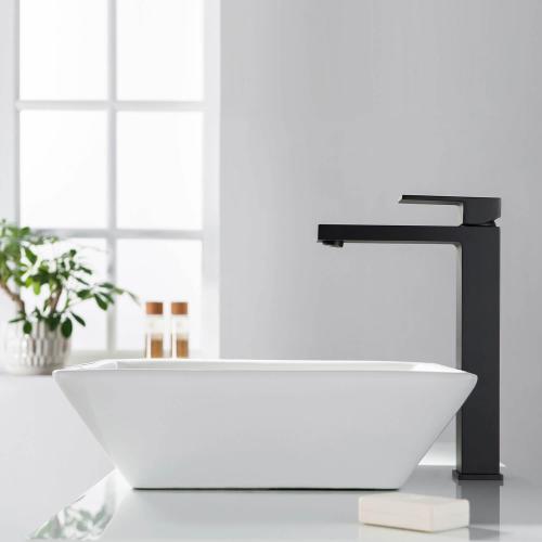 AREZZO design CUBEFIELD magasított mosdócsaptelep, fekete