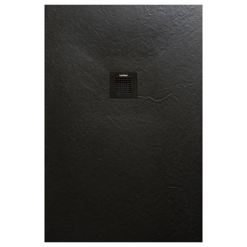 AREZZO design SOLIDSoft zuhanytálca 206x100 cm, FEKETE, színazonos lefolyóval (2 doboz)